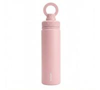 Deltafit 700ml Magnetic Water Bottle with Phone Holder - Tripod Compatible with MagSafe - Vacuum Insulated Stainless Steel Flask with Chug Lid & Wide Mouth - Leakproof Gym Bottle (Pink)