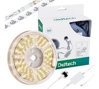 Deltech LED Strip Light Kit 5M, 2800K Warm White, 8mm, IP65 Silicone Cover, 24V 60 LED/m, 360lm/m, Self Adhesive, Plug & Driver Included, Cuttable 10cm, KIT60K28
