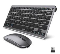 Delton N35 Portable/Travel/Small Wireless Keyboard and Mouse Combo - Bluetooth & 2.4GHz, 3 Adjustable DPI (800/1200/1600), Compatible with PCs, laptops, macOS, and iOS - Black