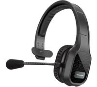 Delton Wireless Computer Headset, Trucker Bluetooth Headset with Noise Canceling Microphone, 35Hrs talk time, Wireless Headset for Computer, Cell Phone, Drivers, Office, Call Center Work - Black