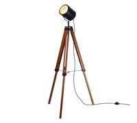 Deluce Mid-Century Modern Tripod Floor Lamp for Living Room, Vintage Industrial Tall Standing Lamp Adjustable Height Wood Tripod Corner Lighing for Reading Movie Lamps for Bedroom E27-No Bulb