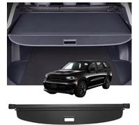 Deluden Retractable Cargo Cover Compatible with Dodge Durango 2011-2024 Only Fits 2nd Row Installation Port Shield Security Shade Privacy Screen Tonneau Cargo Trunk Organizers (Carbon Fiber Texture)