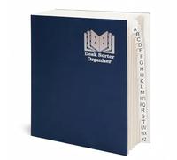 DelugeLuxe A-Z Accordion File Organizer - Alphabetical File Organizer - Paper Sorter - File Sorter - White