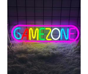 Deluisho GameZone LED Neon Sign, Game Neon Light Sign, Colourful Gaming Style Decorative Light, Suitable for Bars/Gaming Rooms/Trendy Game Shops, High Brightness and Waterproof, USB Plug and Light