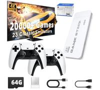Deluisho M15 Retro Gaming Konsole, Retro Spielekonsole, Game Stick, 4K HD Retro-Gaming-Konsole,Integrierte 20.000+ klassische Spiele, unterstützt 20+ Simulatoren, mit zwei drahtlosen Controllern