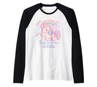 Delulu is The Solulu Cute Pastel Kawaii Unicorn Design Raglan Baseball Tee