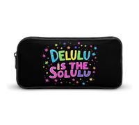 Delulu is The Solulu Simple Pencil Case Big Capacity Pouch Box Travel Makeup Bag