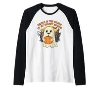 Delulu is The Solulu Spooky Season Funny Halloween Ghost Raglan Baseball Tee