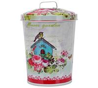 DELURA 1Pcs Farmhouse Metal Tinplate Empty Tins, Vintage Iron Cookie Jar with Lid, Retro Airtight Food Storage Container for, Biscuits, Snacks Gift for Birthday, Wedding, Christmas /292