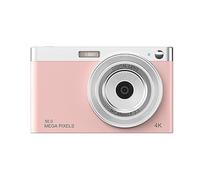 DELURA 50 Megapixel HD Microsingle Camera 4K Video Retro VLOG Selfie Camera HD camera (Color : Pink)