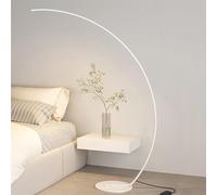 DELURA Arc Floor Lamp, Curved Contemporary Minimalist Standing Lamp with 3 Brightness Levels, Modern Dimmable Reading Light (Color : White)