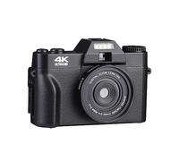 DELURA Compact Digital Photography Camera 4K WIFI Web Cam Vlog Video Recorder 48MP Camcorder 3" Flip Screen Macro Lens HD camera (Color : NO TF Card, Size : With lens)