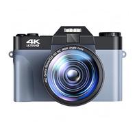 DELURA Macro Lens 4K Camcorder Digital Cameras For Photography 48MP Wide Angle Vlog Recorder WIFI Webcam 3" Flip Screen Selfie HD camera (Color : With Lens-white, Size : 64G TF Card)