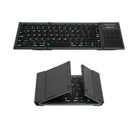 DeLUX Foldable 78-Key Wireless Bluetooth Keyboard with 2-in-1 Touchpad, Portable Travel Multi-Device Keyboard