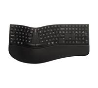 DELUX GM909 Ergonomic Keyboard,Laptop-style Transfer Printing Letters do Not Fade,Bluetooth/2.4G Connection,Easy Clean,Resistant Dirt,Waterproof PU Leather Palm Rest,for Windows/Mac