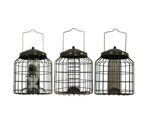 Delux Heavy Duty Squirrel Proof Hanging Nut, Seed & Fat Ball Bird Feeders (Set of 3)
