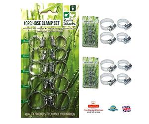 Deluxe 10 Piece Assorted Hose Clamp Jubilee Clip Pipe Clip Stainless Steel 18mm 20mm 23mm 25mm 27mm by Lizzy®