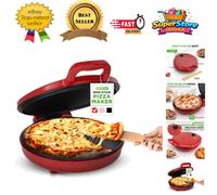 NutriChef Electric Pizza Oven Indoor - 12 Inch Countertop Pizza Maker, 1500W Non Stick Pizza Cooker, Adjustable 80-205°C Temperature, Fast Heating Multi-Purpose Cooker for Home Kitchen