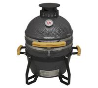 Dellonda Deluxe Kamado Style BBQ Grill, Oven, Smoker, Ceramic 16"(40cm) - DG158, Grey