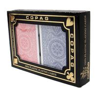 Deluxe 2 Deck Set of Copag Four Color 100% Plastic Playing Cards- Includes Bonus Cut Card!
