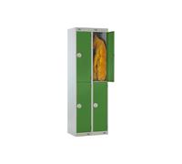 Deluxe 2 Door Locker Nest Of 2, 90wx45dx180h (cm), Cam Lock, Green