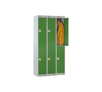 Deluxe 2 Door Locker Nest Of 3, 90wx45dx180h (cm), Hasp Lock, Green