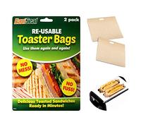 Deluxe 2 Pack of Reusable Toaster Bags - Non Stick Toastie Sandwich Maker Pocket Toast Bag by Lizzy®