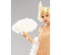 Deluxe 20s Flapper Girl White Feather Fan