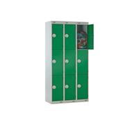 Deluxe 3 Door Locker Nest Of 3, 90wx30dx180h (cm), Cam Lock, Green