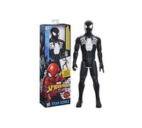 Deluxe 30 cm Black Costume Spider-Man Figurine, Titan Series, superhero toys for children, Marvel Spider-Man, suitable for ages 4 and up.