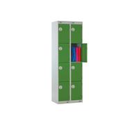 Deluxe 4 Door Locker Nest Of 2, 60wx30dx180h (cm), Hasp Lock, Green