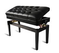 Deluxe Adjustable Piano Stool - Comfortable Music Bench with Storage Compartment Solid Hardwood Structure Height 50-60CM Perfect for Musicians and Piano Enthusiasts