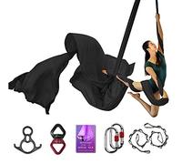 Deluxe Aerial Silks Equipment Set - 11 Yards Aerial Yoga Hammock Swing for Acrobatic, Circus Arts, Dance (L:10m W:2.8m)