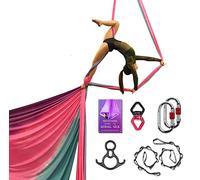 Deluxe Aerial Silks Equipment Set - 11 Yards Aerial Yoga Hammock Swing for Acrobatic, Circus Arts, Dance (L:10m W:2.8m)