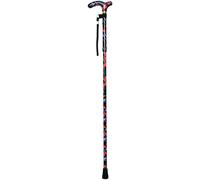 Deluxe Ambidextrous Foldable Walking Cane - 5 Height Settings - Kimono Loops Multi One Size