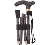 Deluxe Ambidextrous Foldable Walking Cane - 5 Height Settings - Maze Design Loops Multi One Size