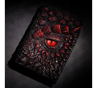 Deluxe Animated Dragon Book, 3D Dragon Relief Diary Book, Exquisite Household Resin Ornaments, Halloween Dragon Book Prop, Horrible Eye Motion (Fire Dragon)