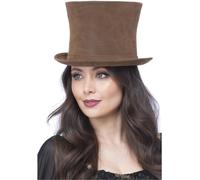 Smiffys Deluxe Authentic Victorian Top Hat, Brown