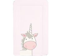 Deluxe Baby Waterproof Changing Mat with Raised Edges - Beautiful Unique Pale Pink Unicorn Design
