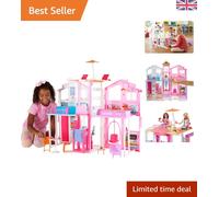 Deluxe Barbie Dollhouse with Swing Chair, Elevator & Furniture - Perfect Gift
