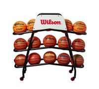 Deluxe Basketball Cart - 15 Ball BLACK