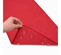 Deluxe Bathtub Mat Non Slip, Soft Foam Bath Mats for Bathroom Tub, Bathtub Mat with Drain Holes, Suction Cups- 36” X 17” - Red