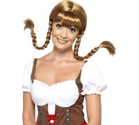 Deluxe Beer Girl Wig Adults Oktoberfest Beer Wench Fancy Dress Wig Ladies