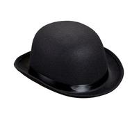 Deluxe Black Bowler Hat Thick Felt Victorian Gentleman Fancy Dress Adult