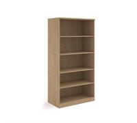 Deluxe bookcase 2000mm high with 4 shelves - Kendal Oak