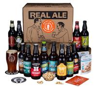Deluxe British Real Ale Beer Gift Hamper - 12x500ml Traditional Ales with 2 Snacks & Craft Beer Tasting Guide by QWERTY Beer Box - Beer Gift for Men, Beer Gift For Him, Real Ale Gifts for Men