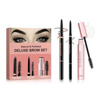 Deluxe Brow Set - Complete Kit for Natural to Wild Defined Brows with Definer for Precision Shaping, Pencil for Seamless Filling, and Clear Gel for All-Day Hold and Volume Enhancement