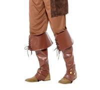 Deluxe Brown Pirate Bootcovers Unisex Pirates Fancy Dress Accessory One Size