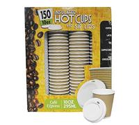 Deluxe Cafe Express 10oz / 295ml Insulated Hot Cups with Sip Lids 150 Pack