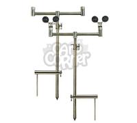 Deluxe Carp Fishing Stainless Steel Set 2x Banksticks & 2x Buzzer Bars 2x Stabiliser With 2x ball rests